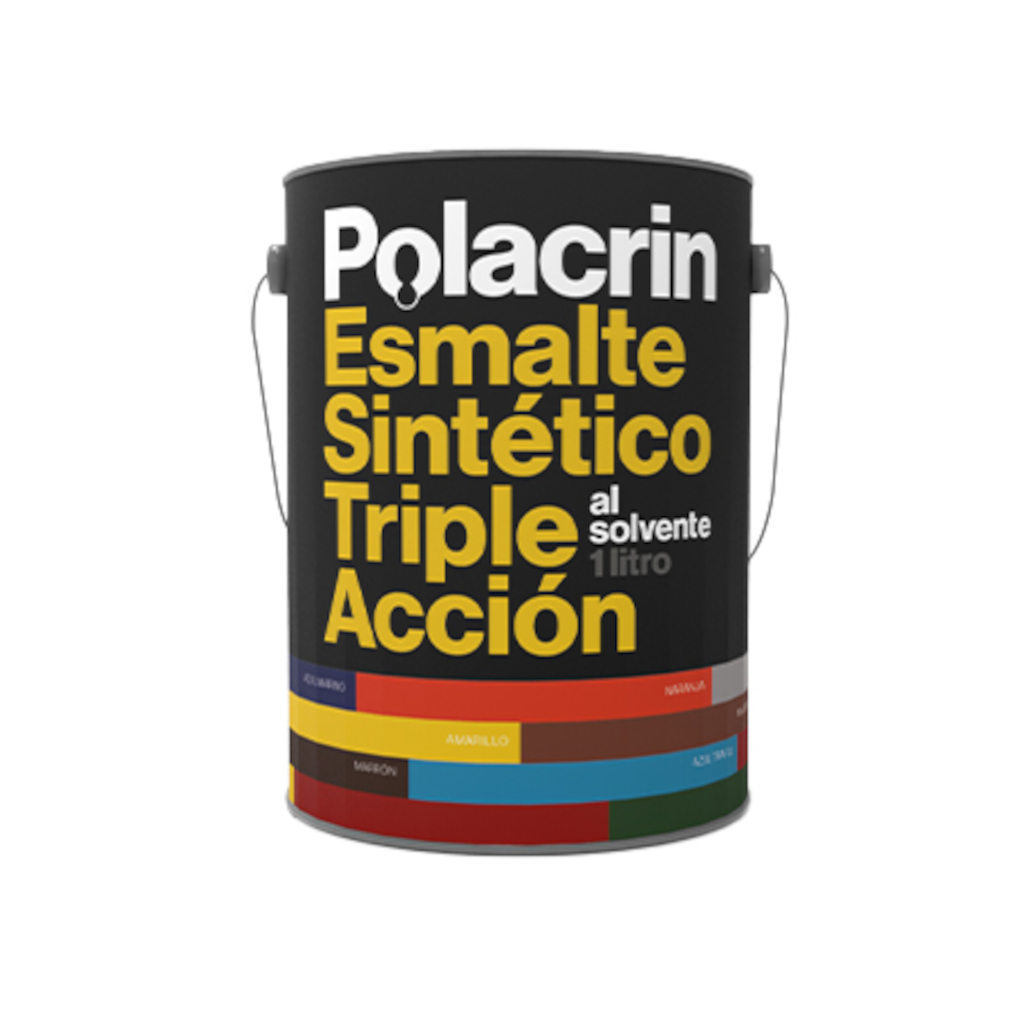 Polacrin Esmalte Sintetico 3 en 1 Negro Mate 1 Lts 42403103