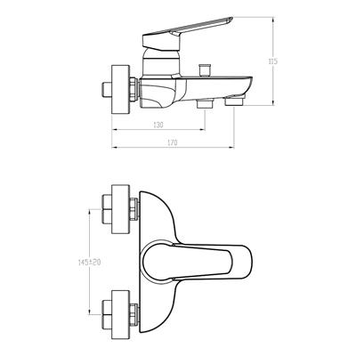 Combo de grifería de baño  aqualía bruni lavatorio de mesada, bidet y bañera, , large image number 3